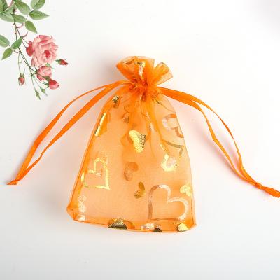 China Gift packaging Wholesale Customized Acceptable Printed Drawstring Recyclable Organza Gift Bag for sale