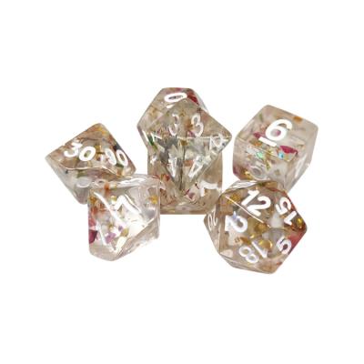 China DND Games Custom Rounded Color Transparent Polygonal Resin DND Dies Set Board Game Dies for sale