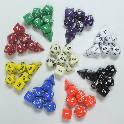 China Game Playing Dice Dungeons And Dragons Plastic Playing Dice Set for sale