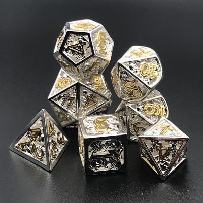 China DND Games 7 PCs Custom Multi Carved Faceted Model Gaming Cavity Copper Dies Set for sale