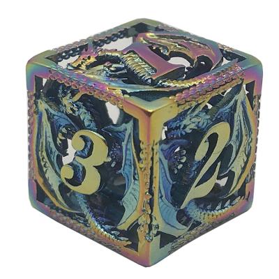 China 7pcs dies set dungeons and dragons carving Polyhedron Dragon Pattern Hollow Metal Game Custom Dies Set DND RPG for sale