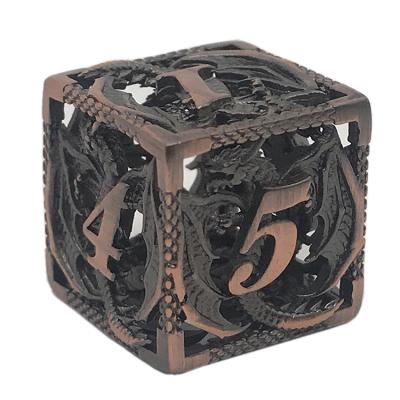 China Game Playing Dice Dungeons And Dragons Customized Polyhedral Metal Hollow Dice DND Game Set for sale