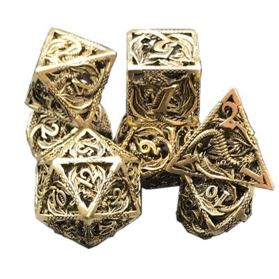 China DND RPG Games Dungeons and Dragons Custom Die Cut Pattern Polyhedral Hollow Dice DND Game Set for sale