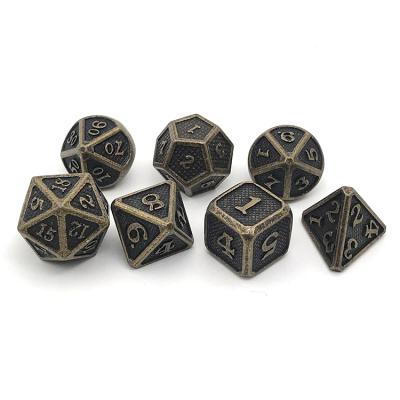 China Gaming Game Die Cut Polyhedron Custom Color Metal Retro Die Cut RPG for sale