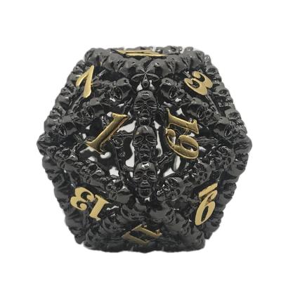 China Ttrpg Fashionable Customized Gigh Quality 40mm D20 Hollow Bone Pattern D&d Carve for sale