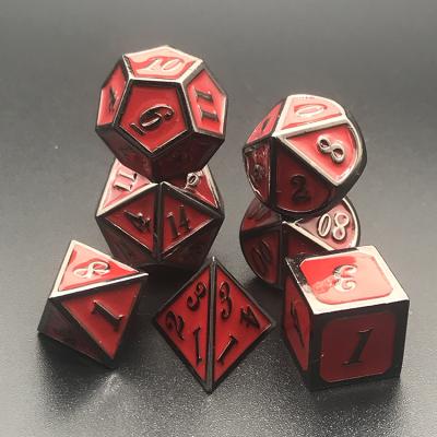 China Fashionable D4 D6 D8 D10 D12 D20 D% Die Set of DND 7 Pieces of Edged Polyhedral Dies for D&D Dungeons and Dragons Distribute for sale