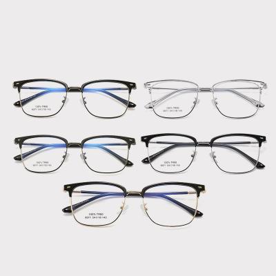 China Comfortable Blue Vintage Computer Optical Frames Transparent Round Glass Ringot Glasses TR Frame for sale