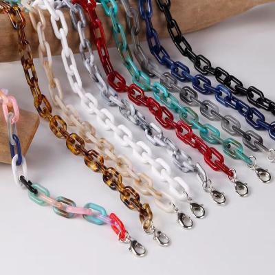 China Resin Punk Acrylics Glass Chain For Glasses Plastic Resin Candy Color Sports Glass Thick Chain Rope for sale