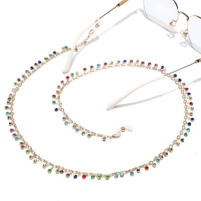 China Hot Colorful Crystal Beads Face Lanyard Anti-Drop Masking Chain Neck Ties Holder Women Glasses Jewelry Masked Holder Chain for sale