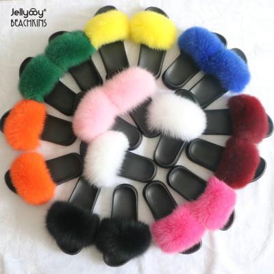 China 0.6 Color Fox Fur Slippers Car Line Sandals And Slippers Light Weight Solid (Ladies Fur) JBA04 for sale