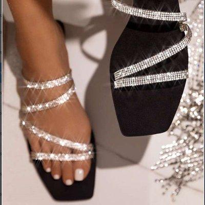 China 9108 Flat Women's Rhinestone Slipper Sandals Diamond Shoes New Trendy Fashion Style Sandals (RTS 0.6) for sale