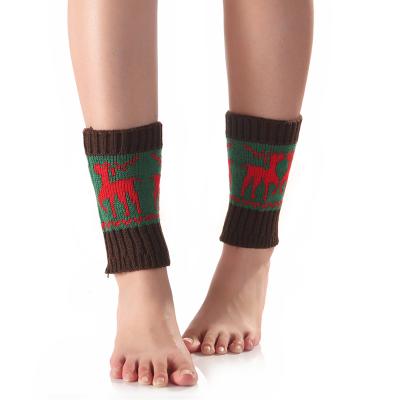 China Keep Charming New Winter Christmas Winter Christmas Fashion Deer Paragraph Short Color Female Knitting Leg Warmers for sale