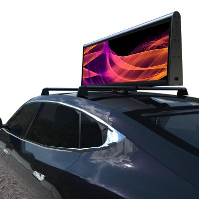 China Outdoor Video Car Advertising Screen P3.33 Top Double Color Led Video Display Taxi Top Led Display for sale