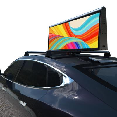 China Dual 3G/4G/Wifi/USB Outdoor Side Full Color Advertising Led Taxi Car Top Billboard for sale