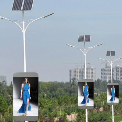 China Side Outdoor Advertising Road Advetising LED Display Street Light Outdoor Full Color Creative Poles LED Display for sale