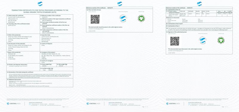 GOTS - Ningbo Manli Baby Products Co., Ltd.