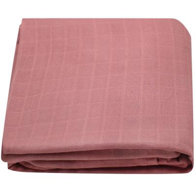 China Custom Solid Bamboo Cotton Baby Anti-pilling Newborn Plain Wrap Muslin Blanket Wrap for sale