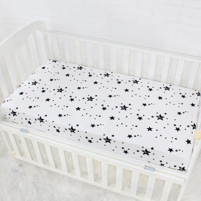 China 100% Organic Sheet Fitted Custom Breathable Newborn Crib Sheet Sets Skin-Friendly Baby Toddler Bedding Hutch Cotton Jersey Muslin for sale