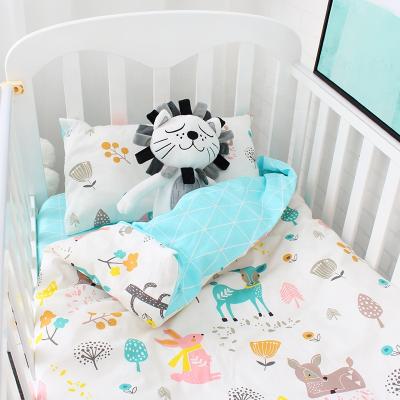 China Nondisposable Custom Organic Newborn Girl's 100% Cotton Applique Designer Baby Hutch Nursery Crib Adult Crib Bedding Set with Zipper for sale