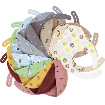 China BPA Free Accept Custom Food Grade Silicone Baby Feeding Waterproof Bibs Private Label Easy Clean for sale