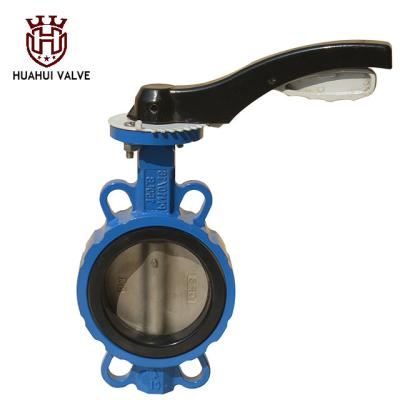 China Water treatment ANSI/BS/DIN malleable iron body ss304 disc wafer butterfly valve for sale