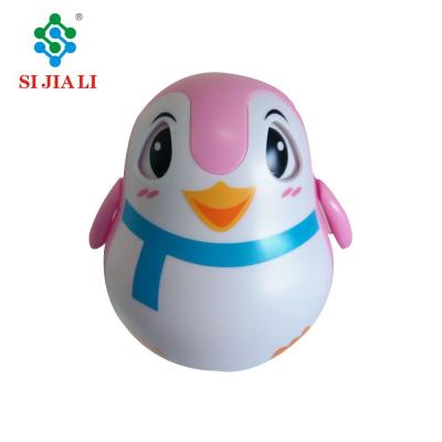 China Lovely Penguin Baby Toys Flashing Eyes Pink Penguin Tumbler Chubby Toy for sale