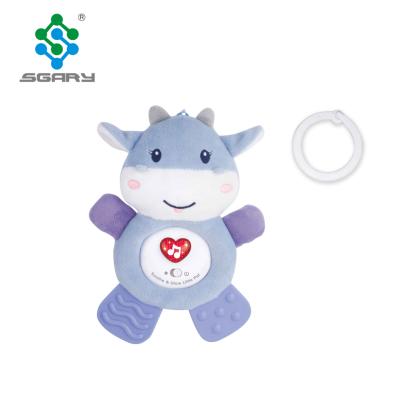 China China wholesale cute plush animal cattle with light and music chew toy for babies 15.5*8*28cm for sale