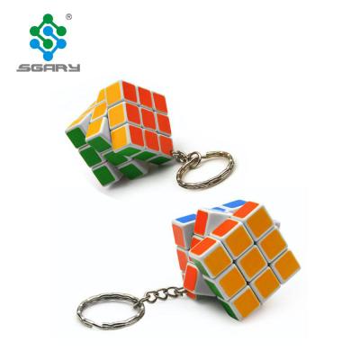 China DIY PLAY Chain Smart Cube Toy Creative Key Ring Decoration in 3cm Mini Small Magic Cube Key for sale