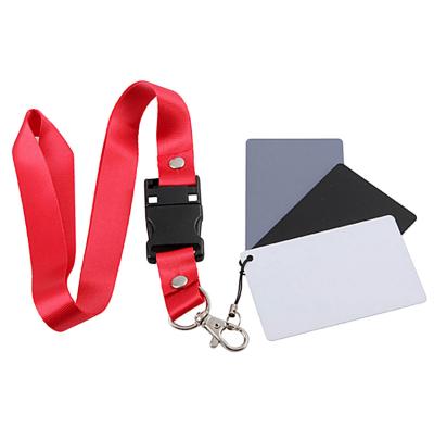 China Gray Card White Balance Card PLASTIC Set for Digital Photo with Neck Strap Color Correction Tool for sale