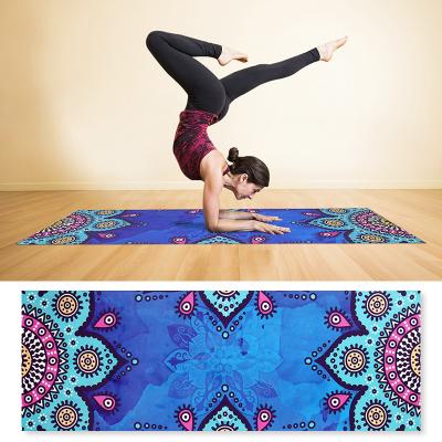 China Wholesale viable custom design eco non slip thick wide printing fitness mat gym microfiber yoga mat towel for sale