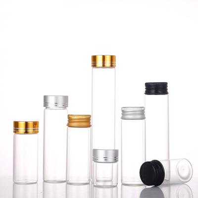 China Medicine Glass Tube Vial Bottles With Cork Stopper 5ml 10ml 15ml Mini Borosilicate Wishing Message Test And Aluminum Cap for sale