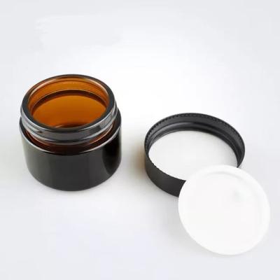 China 5g 10g 15g 20g 30g 50g 60g 100g 270g Mini Amber Brown Glass Jars For Cosmetic Luxury Body Scrub Packaging for sale