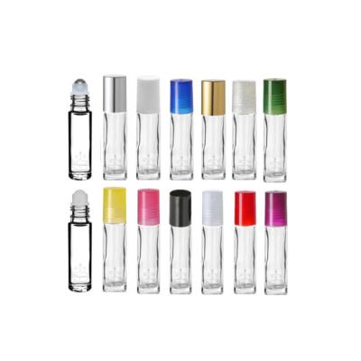 China Luxury Cosmetic Skin Care 3ml 5ml 10ml 12ml Essential Oil Perfume Oil Empty Roll On Glass Bottle With Trackball for sale