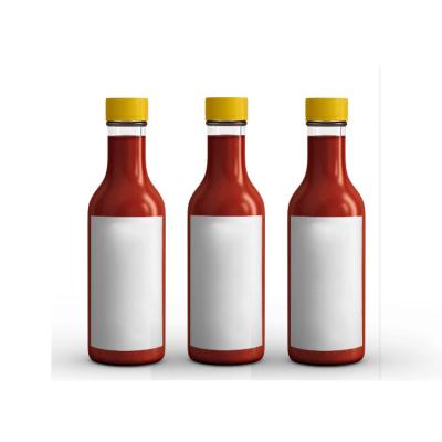 China 5oz 150ml Luxury Glass Chili Tomato Ketchup Hot Sauce Daze Bottle With Leak Proof Screw Lid for sale