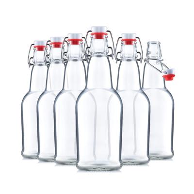 China 500ml 750ml Beverage Water Kombucha Liquor Beer Brewing Flip Swing Top Bottle For Drinks for sale