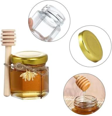 China Wedding Invits Mini Honey Jar With Dipper Empty Honey Jar Gift Decorations 45ml 60ml Food 2023 for sale