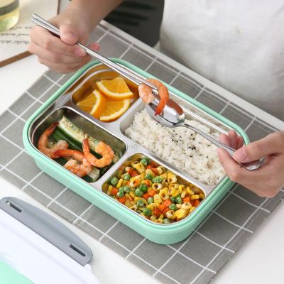 China High Quality Customizable Colorful Bento Lunch Box Portable Stainless Steel Food Storage Container Viable for sale