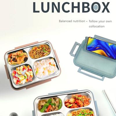 China Durable High Quality Colorful SS304 Stainless Steel Children's Lunch Box Leakproof Food Storage Containers For Kitchen Take Care for sale