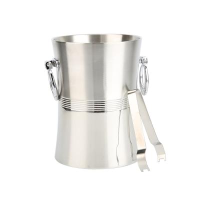 China Whloesale Durable Durable Stainless Steel Ice Bucket For Bar Table With Custom Insulated Tongs Ice Buckets And Wine Fridge for sale