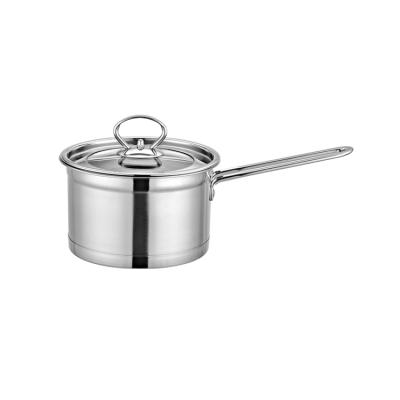 China Sustainable High Quality Classic Cookware Stainless Steel Pot Diameter 16cm Kitchen Milk Pot Sauce Casserole With Steel Handle for sale