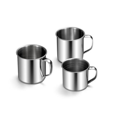 China Factory Direct Sale Stainless Steel Viable Single Wall Folding Mug SUS201 With Handle 7 8cm Beer Coffee Mug Quick Cooling Mugs for sale