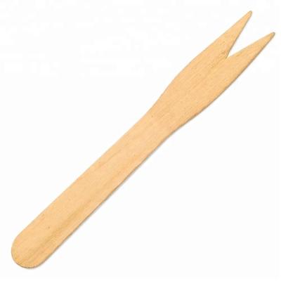 China Stocked High Quality Disposable Compostable Wooden Fruit Fork for sale