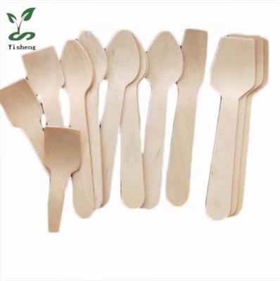 China Hotel Restaurant Home Disposable Natural Wooden Ice Cream Spoons Custom Logo for sale