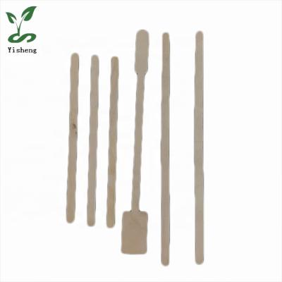 China Coffee Milk Tea Stick Disposable Birch Wooden Tea Milk Stirrers Cheap Customized Flat Sticks for sale