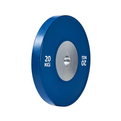 China Commercial Use Wholesale Color Rubber Coated Competition Weight Plates 25Kg for sale