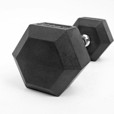 China Rubber Covered Dumbbell Strength Training Womens Weights Dumbbell With Chrome Handle for sale