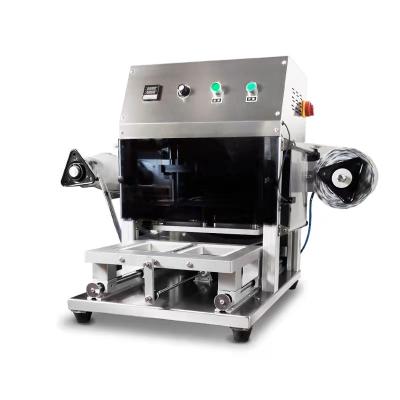 China Food JINYI QF260 T-S Desktop Pneumatic Fastfood Tray Lunch Box Sealing Machine for sale