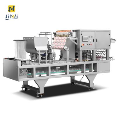 China JINYI JY-QCF 1500W automatic-pheumatic silver color food 4 cups filling and sealing machine for sale