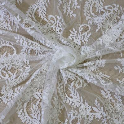 China Viable In Stock 3d Net Lace Fabric French Chantilly Lace Fabric for sale