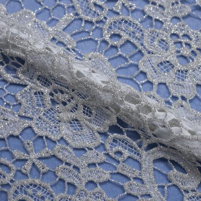 China New Arrived Viable Bridal Gold Glitter Lace Fabric for sale